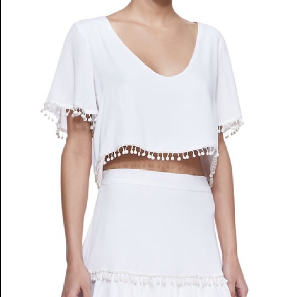 For Love and Lemons Chica Fringe-Trim Crop Top - Picture 1 of 6